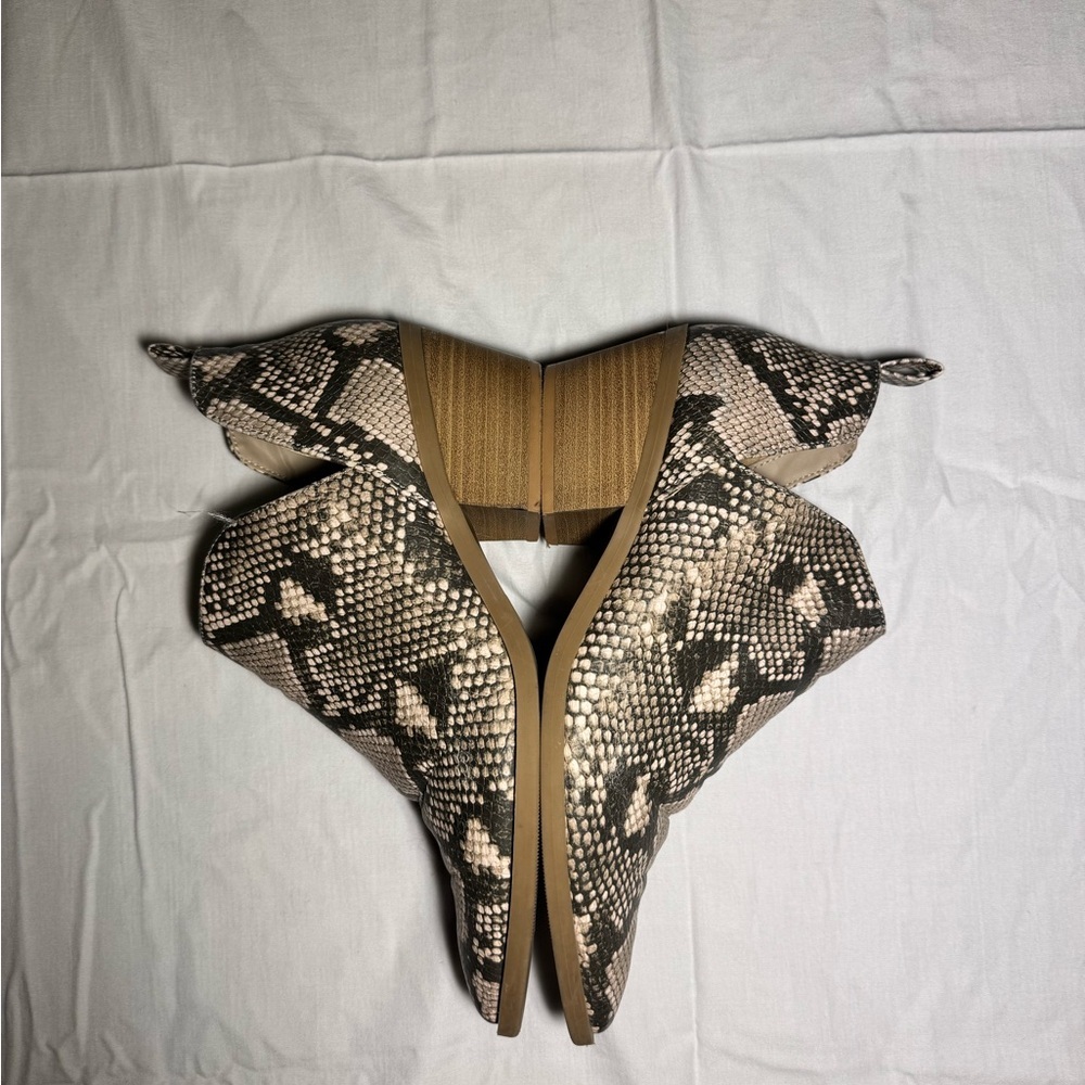 Universal Thread Snake Print Ankle Boots